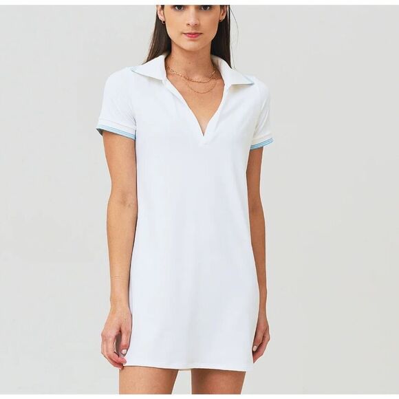 Addison Bay Dresses & Skirts - Addison Bay Easy Polo Dress in White Sz. S